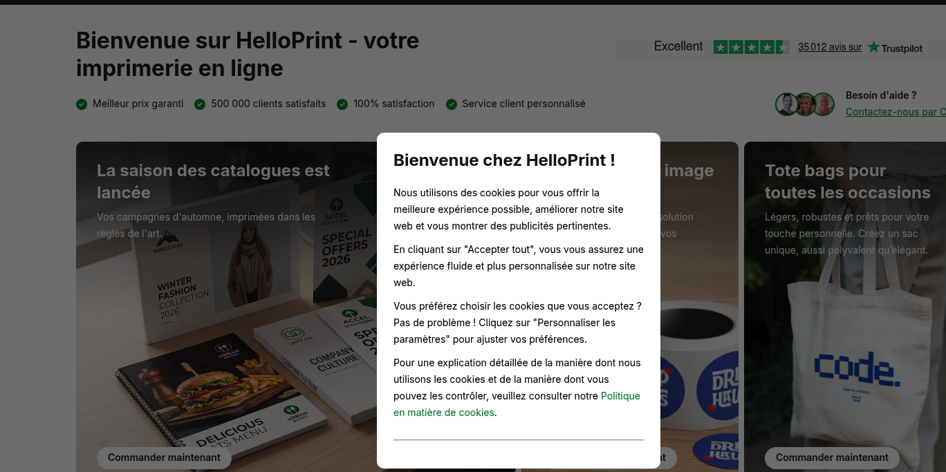 Aperçu HelloPrint